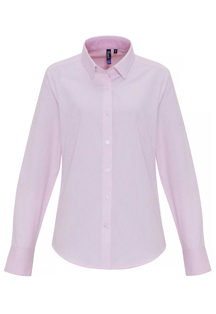 Women's Cotton - Rich Oxford Striped Blouse - The Work Uniform Company
