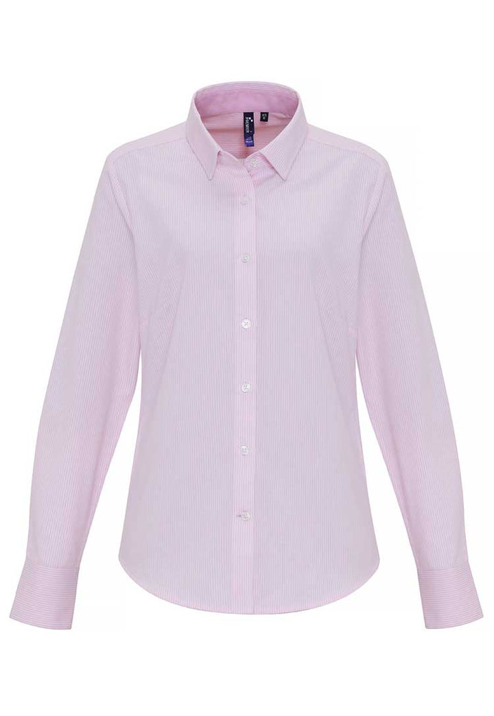 Women's Cotton - Rich Oxford Striped Blouse - The Work Uniform Company