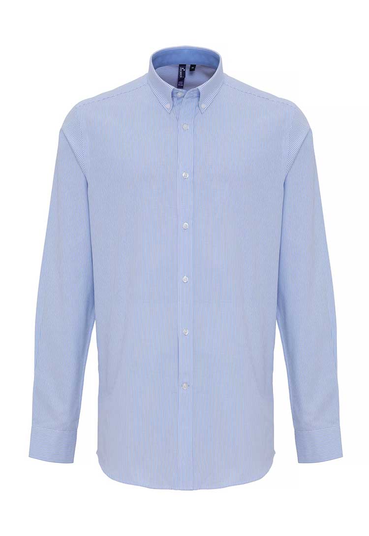 Cotton - Rich Oxford Striped Shirt - The Work Uniform Company