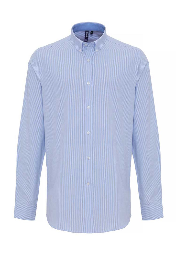 Cotton - Rich Oxford Striped Shirt - The Work Uniform Company