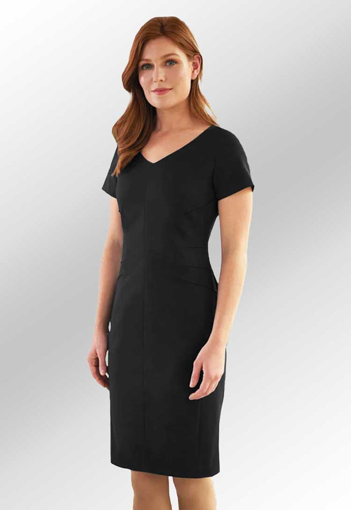 Black Fitted Funeral Dress - The Work Uniform Company