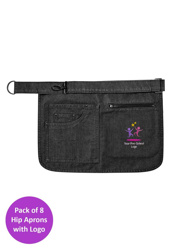 Branded Hip Apron Bundle for Nursery Staff (Pack of 8) - The Work Uniform Company