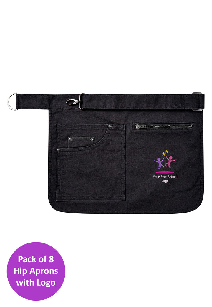 Branded Hip Apron Bundle for Nursery Staff (Pack of 8) - The Work Uniform Company