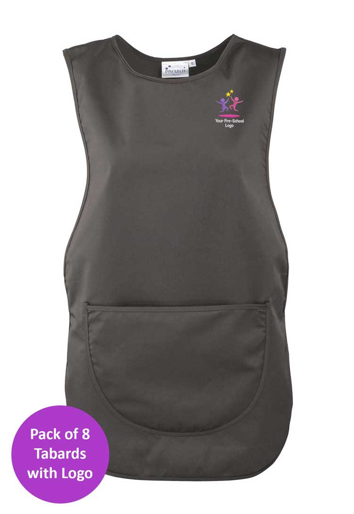 Branded Short Tabard Bundle for Nursery Staff (Pack of 8) - The Work Uniform Company