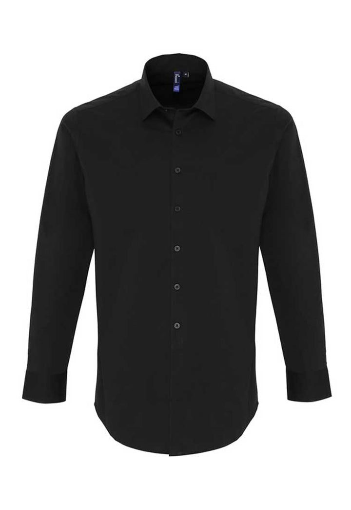 Men's Stretch Fit Cotton Poplin Long Sleeve Shirt - The Work Uniform Company
