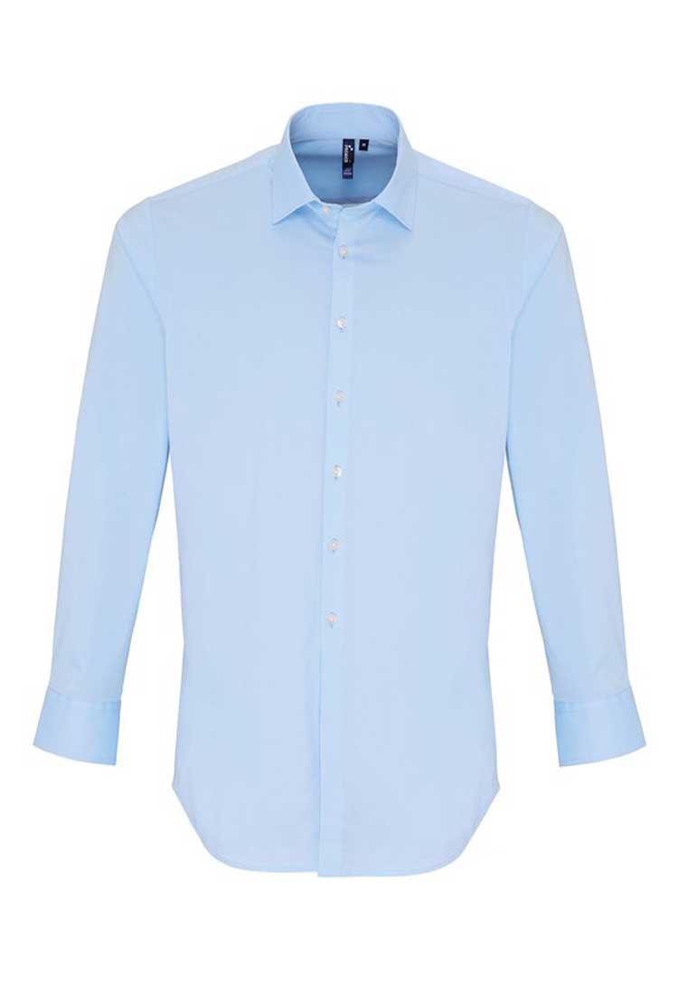 Men's Stretch Fit Cotton Poplin Long Sleeve Shirt - The Work Uniform Company