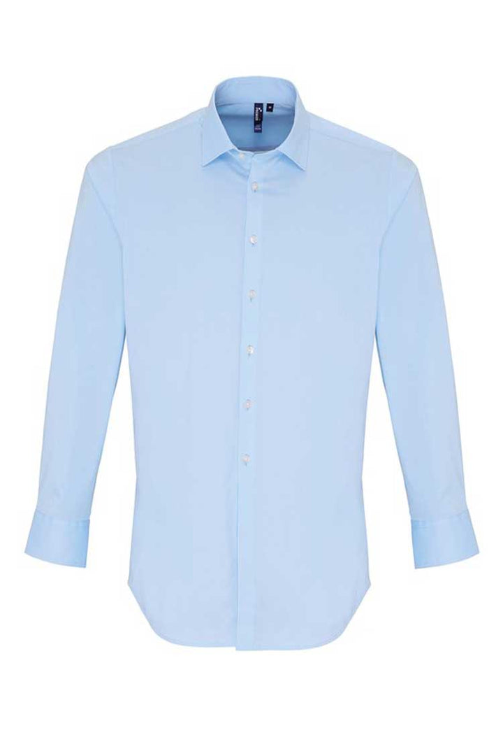 Men's Stretch Fit Cotton Poplin Long Sleeve Shirt - The Work Uniform Company