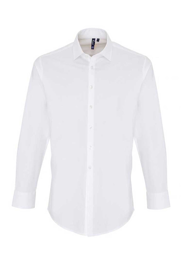 Men's Stretch Fit Cotton Poplin Long Sleeve Shirt - The Work Uniform Company