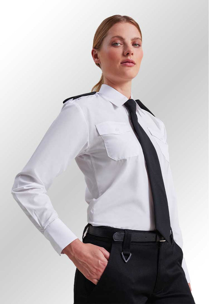 Women's Long Sleeve Pilot Shirt - The Work Uniform Company