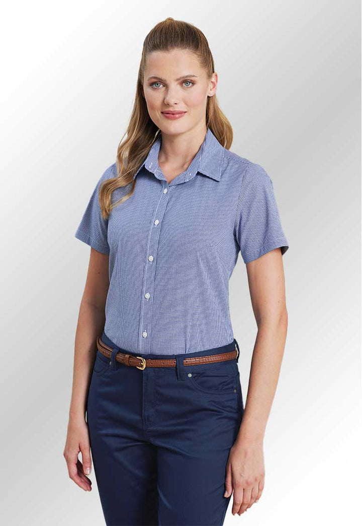 Microcheck Gingham Short Sleeve Shirt - The Work Uniform Company