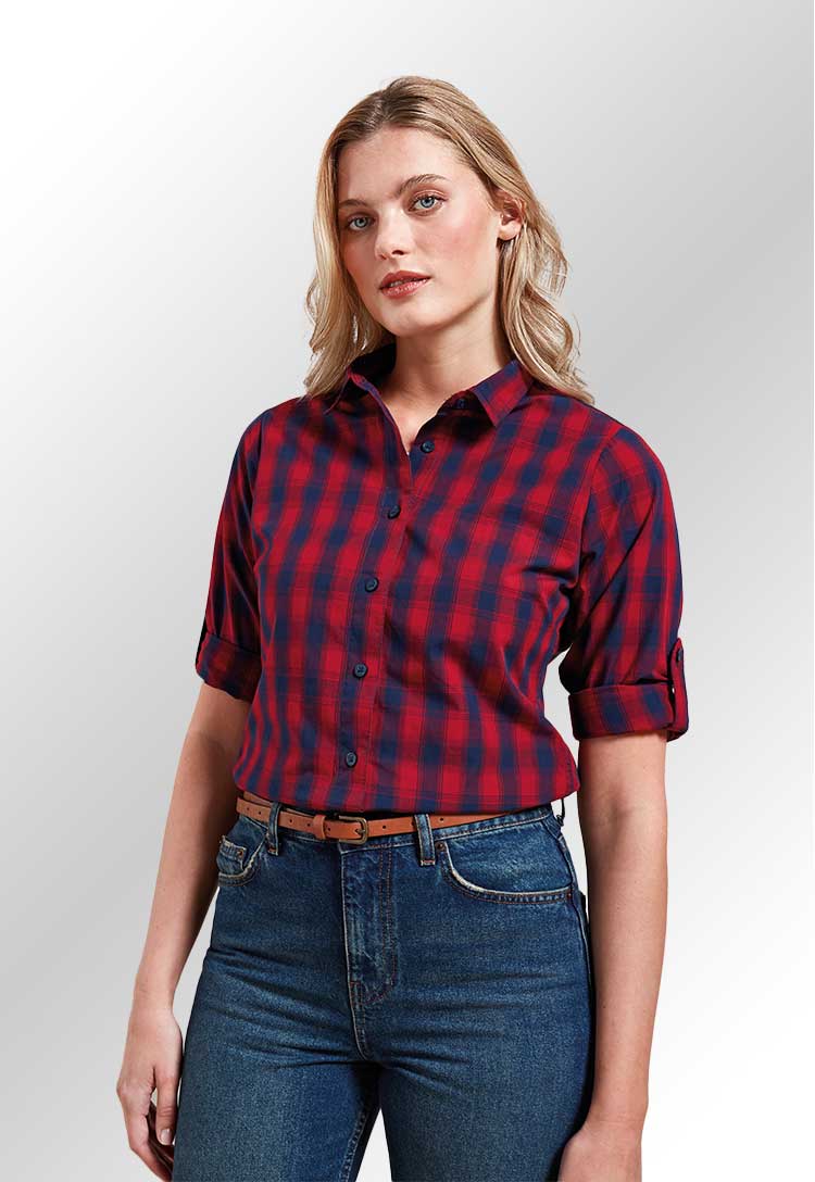 Women's Mulligan Check Cotton Shirt - The Work Uniform Company