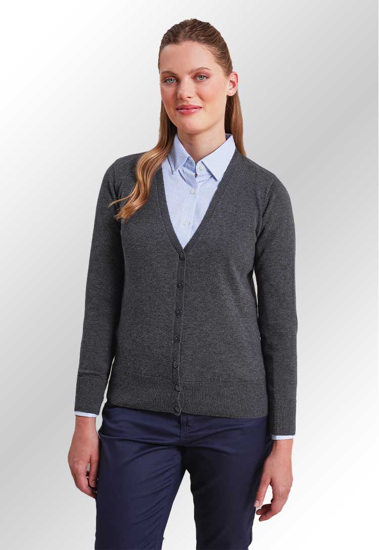 Women's Button Through Knitted Cardigan - The Work Uniform Company