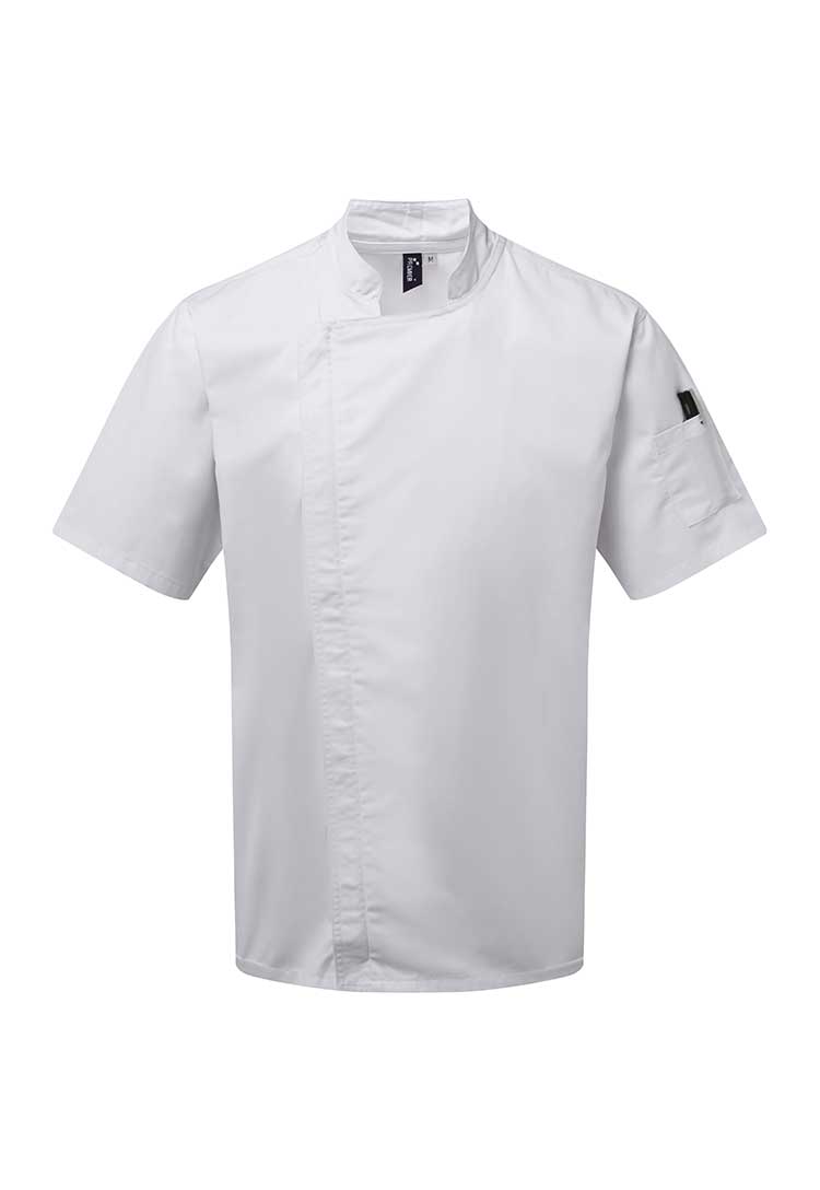 Chef's Zip - Close Short Sleeve Jacket PR906 - The Work Uniform Company