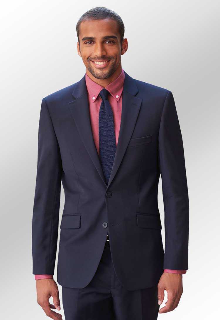 Model Wearing Avalino Tailored Fit Jacket 5647 in Black