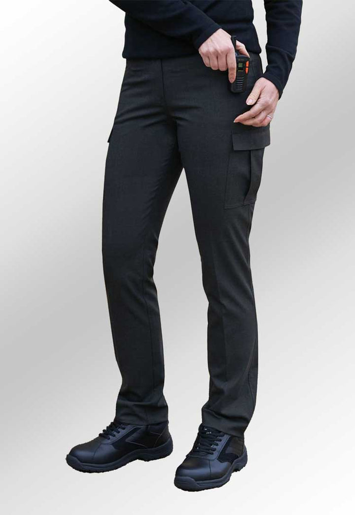 Clip of Model Wearing Nantes Tailored Leg Ladies Cargo Trousers 2375 in Black