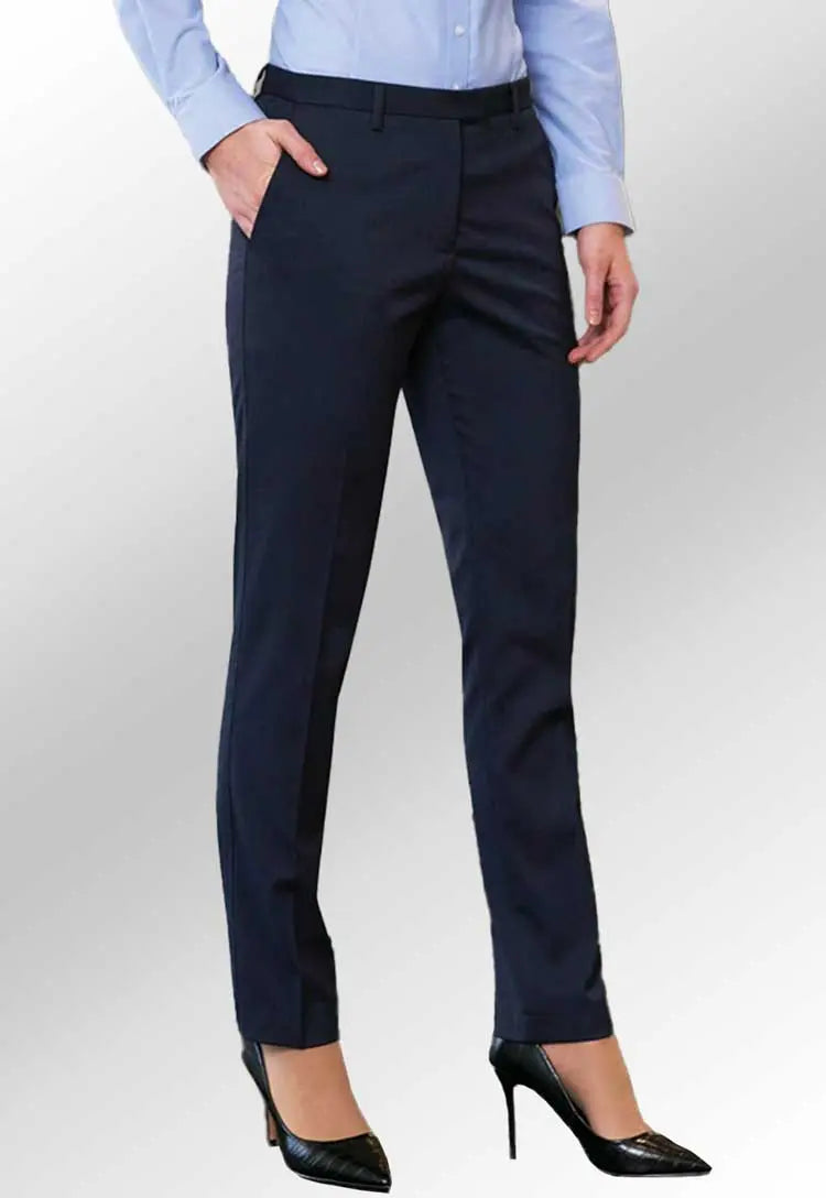 Clip of Model Wearing the Ophelia Slim it Trouser 2276 in Charcoal Pin Dot