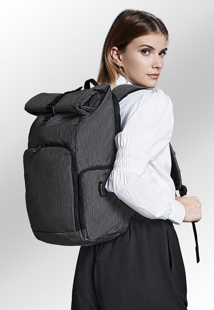 Q - Tech Charge Roll - Top Backpack QD995 - The Work Uniform Company