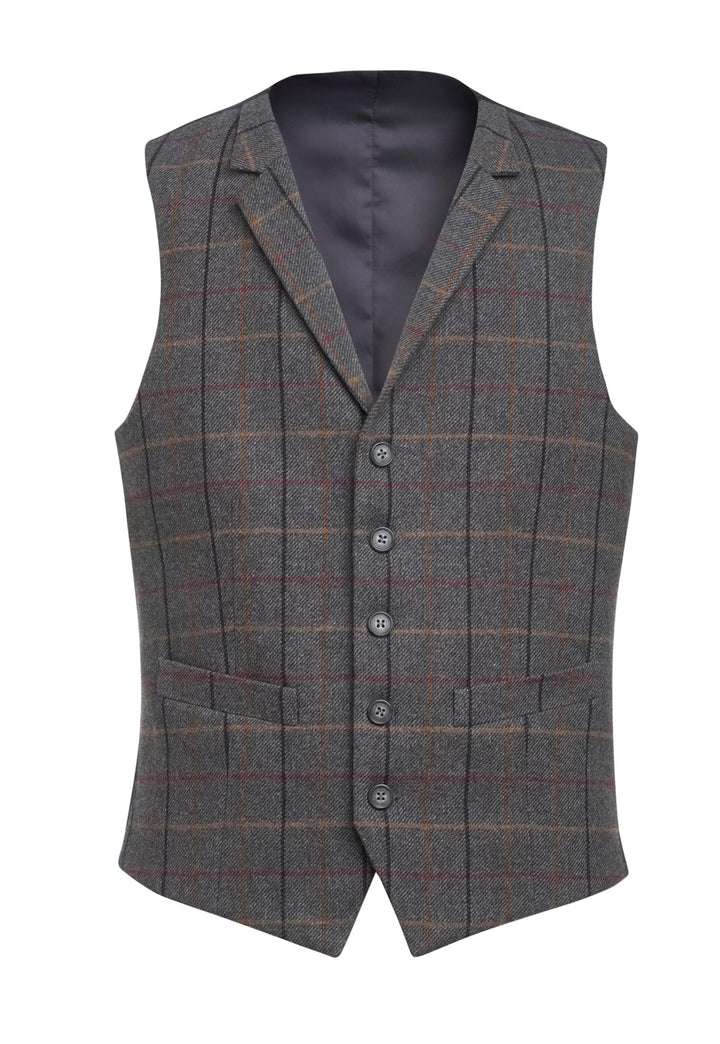 Rockwood Men's Satin Back Tweed Waistcoat - The Work Uniform Company