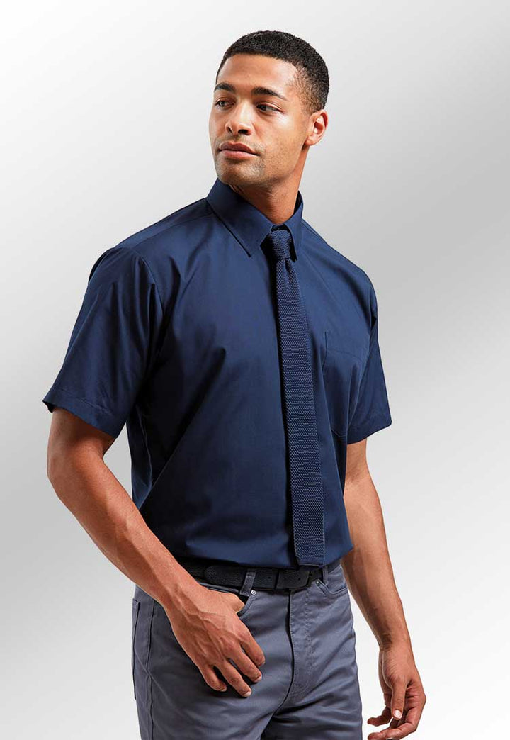 Men's Business Short Sleeve Poplin Shirt - The Work Uniform Company