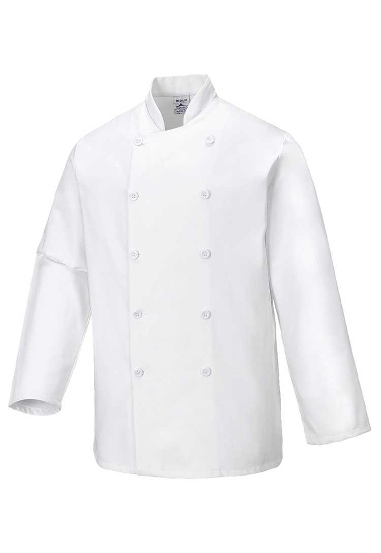 Sussex Chefs Jacket Long Sleeve C836 in White
