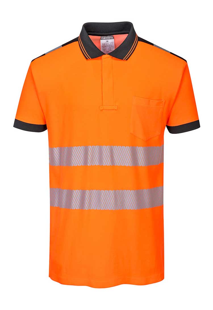 PW3 Hi - Vis Cotton Comfort Polo Shirt S/S T180 - The Work Uniform Company