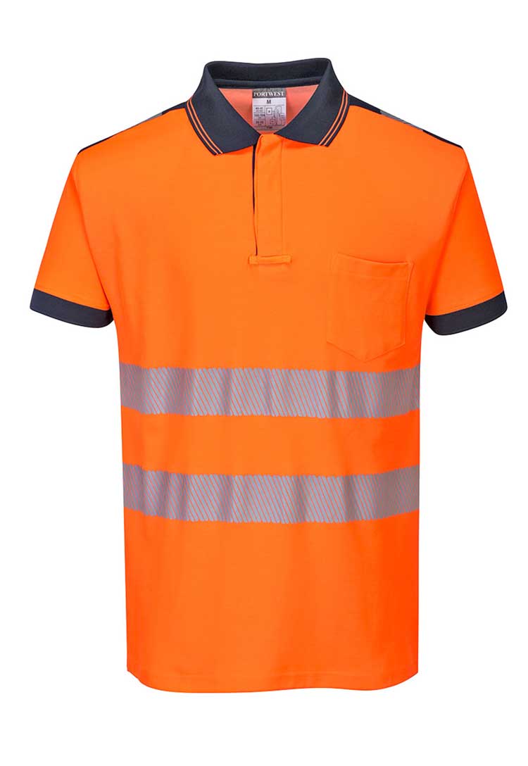 PW3 Hi - Vis Cotton Comfort Polo Shirt S/S T180 - The Work Uniform Company