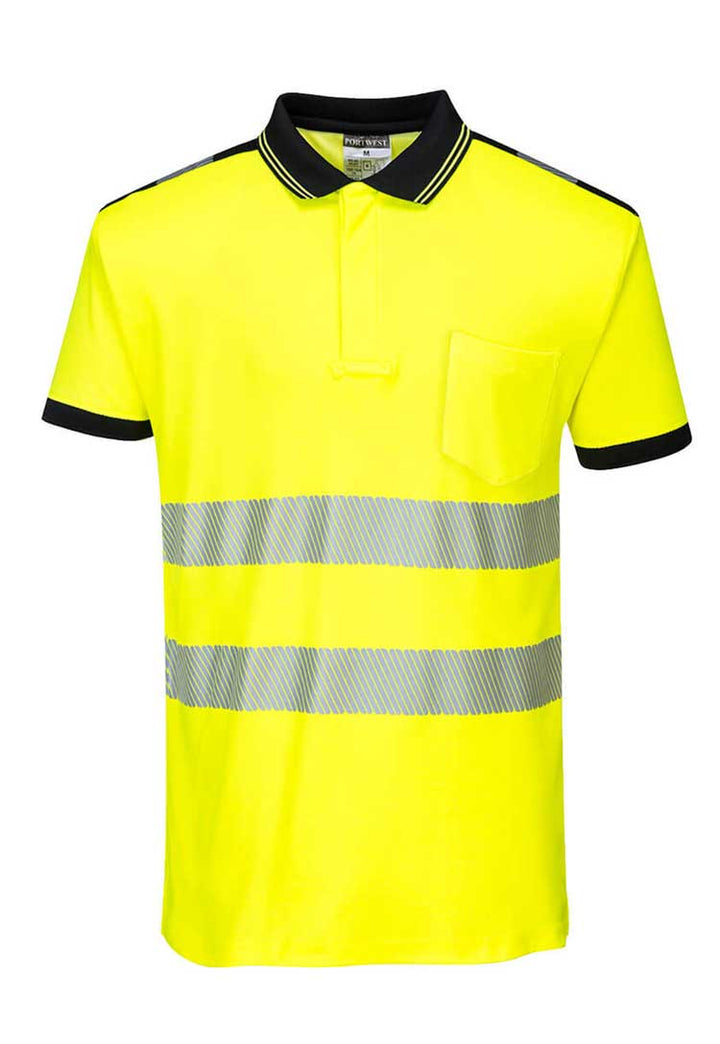 PW3 Hi - Vis Cotton Comfort Polo Shirt S/S T180 - The Work Uniform Company
