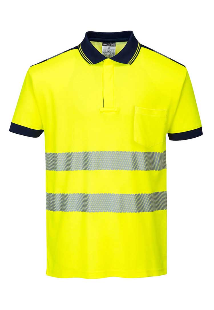 PW3 Hi - Vis Cotton Comfort Polo Shirt S/S T180 - The Work Uniform Company