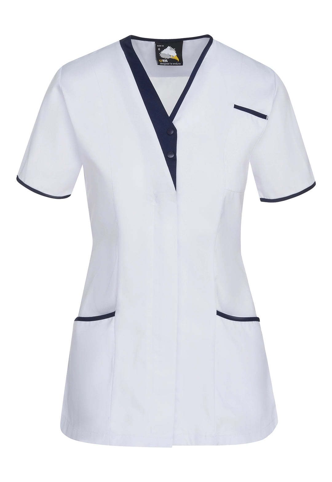 8200 Tonia V Neck Ladies Tunic (White) - The Work Uniform Company