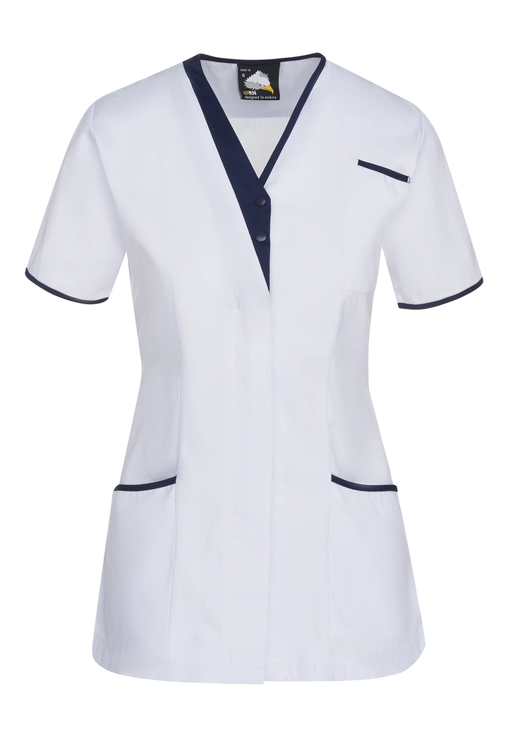 8200 Tonia V Neck Ladies Tunic (White) - The Work Uniform Company