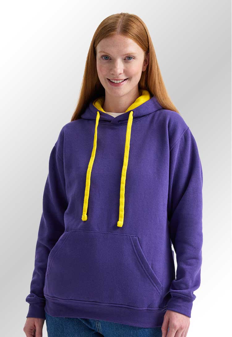 Contrast Hooded Sweatshirt UC507 - The Work Uniform Company