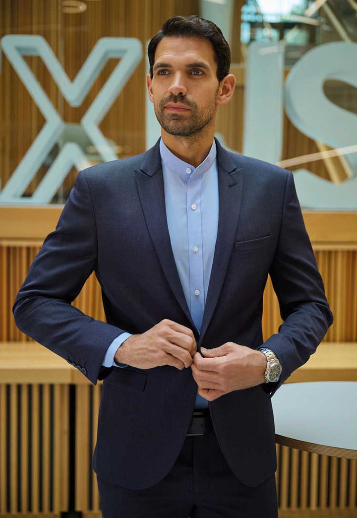 Volterra Slim Fit Grandad Collar Shirt - The Work Uniform Company
