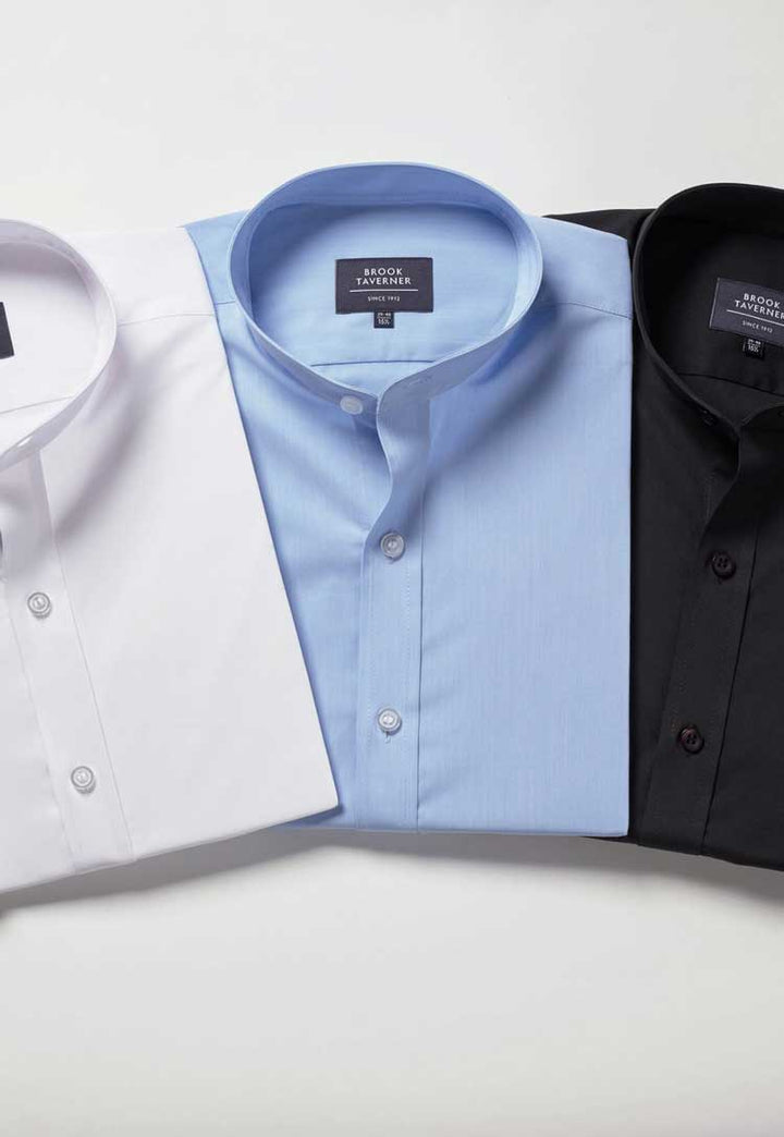 Volterra Slim Fit Grandad Collar Shirt - The Work Uniform Company
