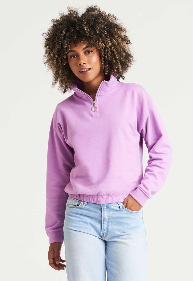 Women's Cropped ¼ - Zip Sweat JH037 - The Work Uniform Company