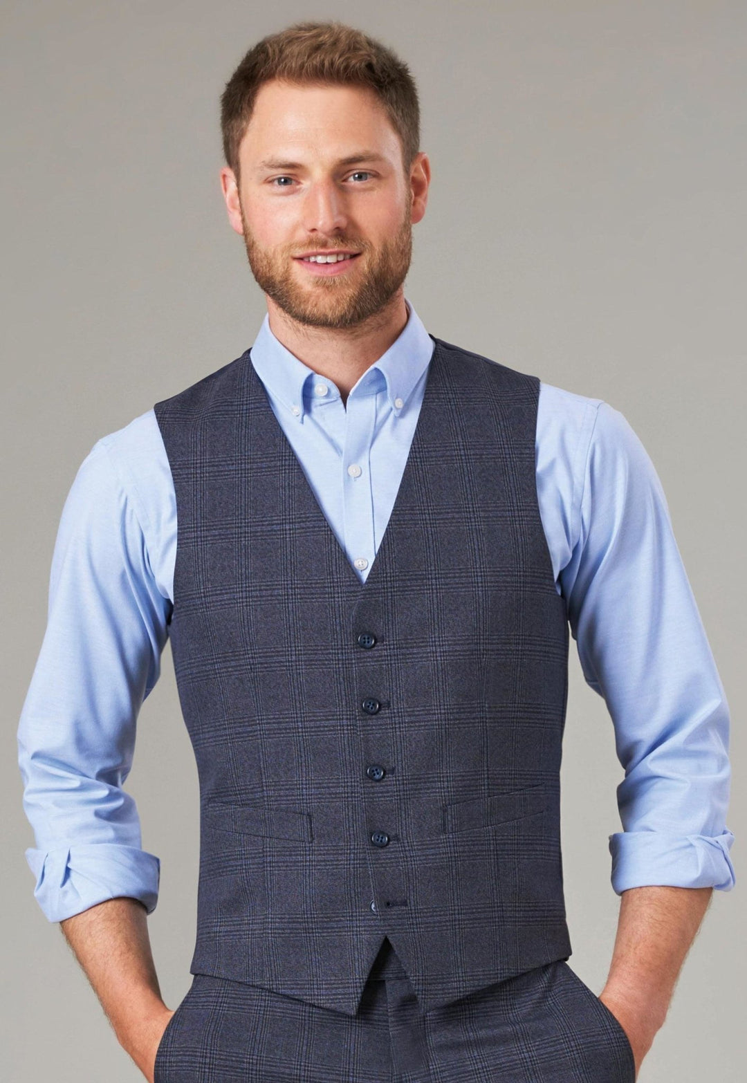 Emilio Check Waistcoat - The Work Uniform Company