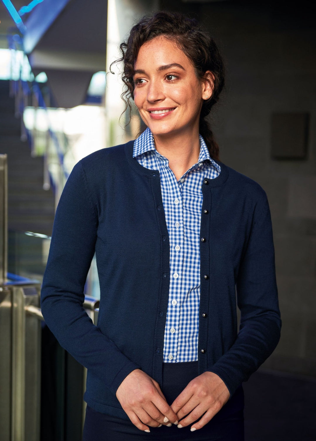Seattle Crew - Neck Cardigan - The Work Uniform Company