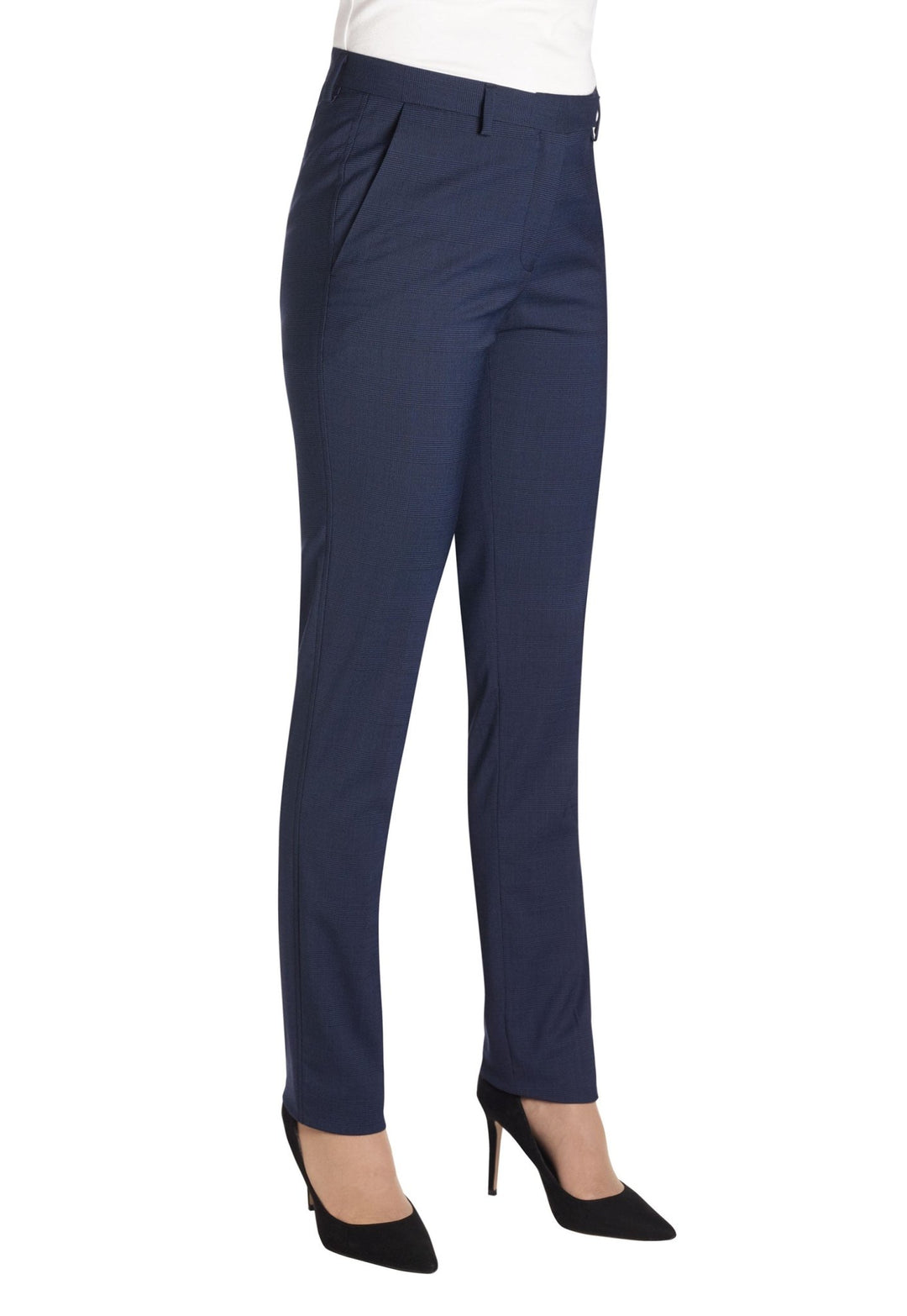 Torino Slim Leg Ladies Check Trousers - The Work Uniform Company