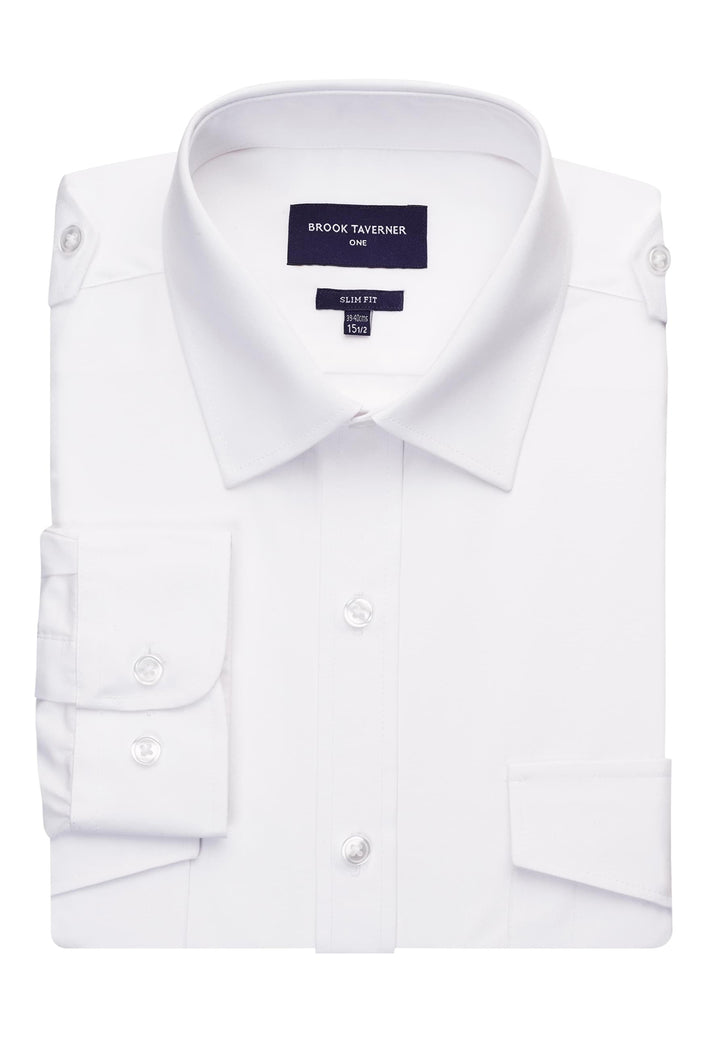Ares Slim Fit Long Sleeve Pilot Shirt - The Work Uniform Company