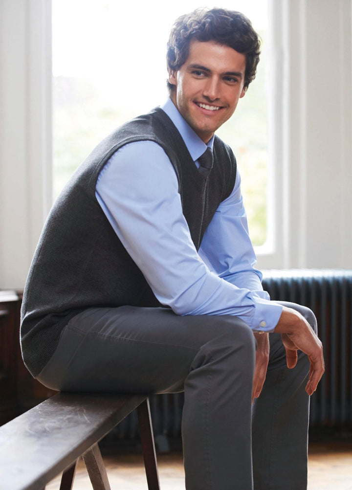 Detroit V - Neck Knitted Slipover - The Work Uniform Company
