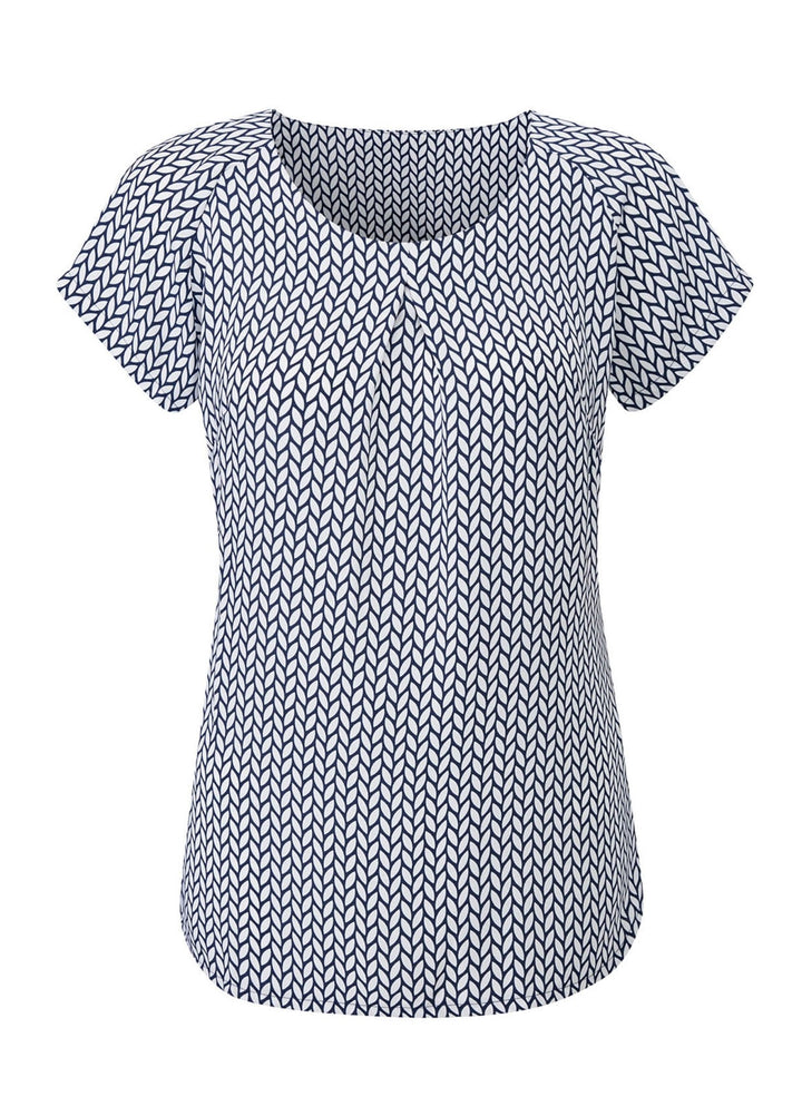 Catriona Patterned Short Sleeve Blouse - The Work Uniform Company