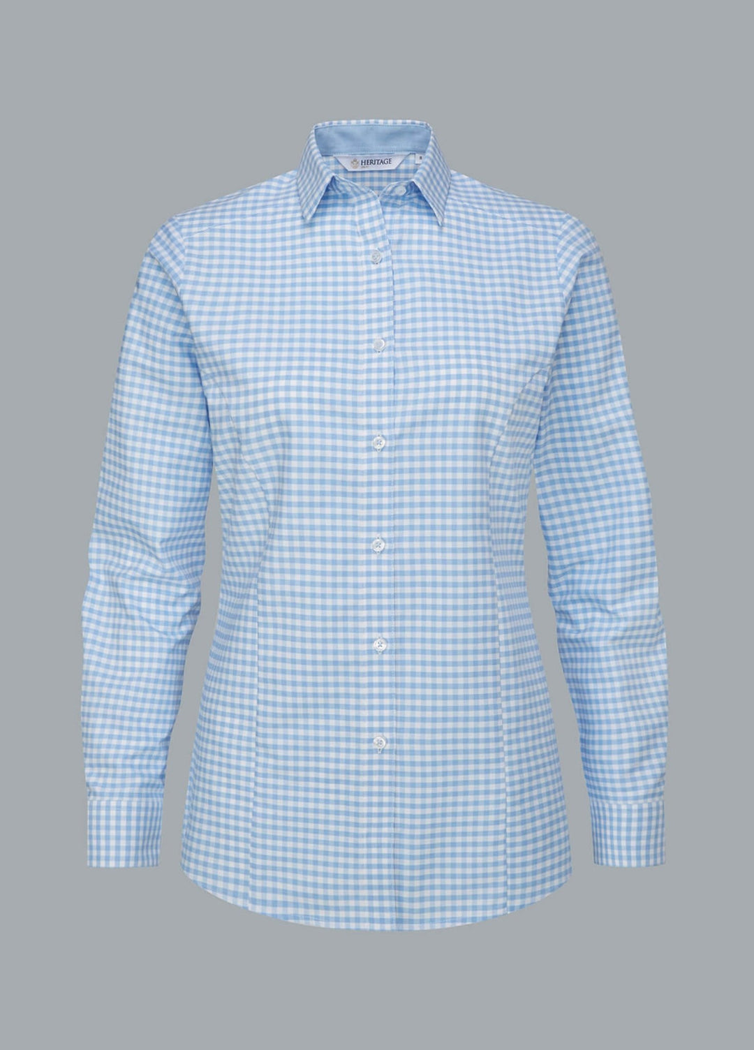 Elsa Checked Long Sleeve Blouse - The Work Uniform Company