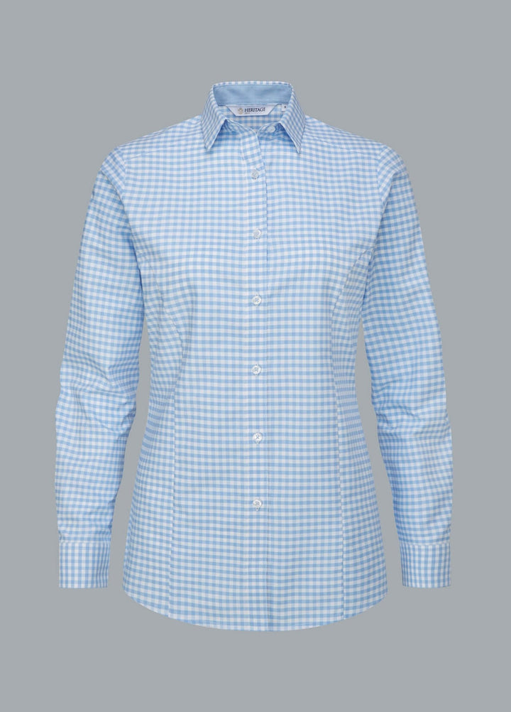 Elsa Checked Long Sleeve Blouse - The Work Uniform Company