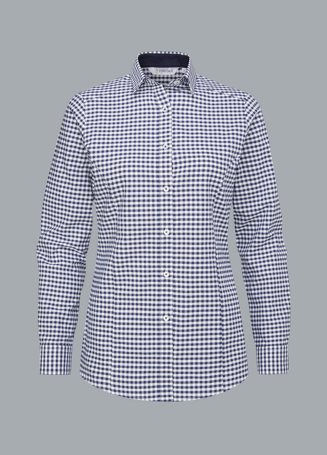 Elsa Checked Long Sleeve Blouse - The Work Uniform Company