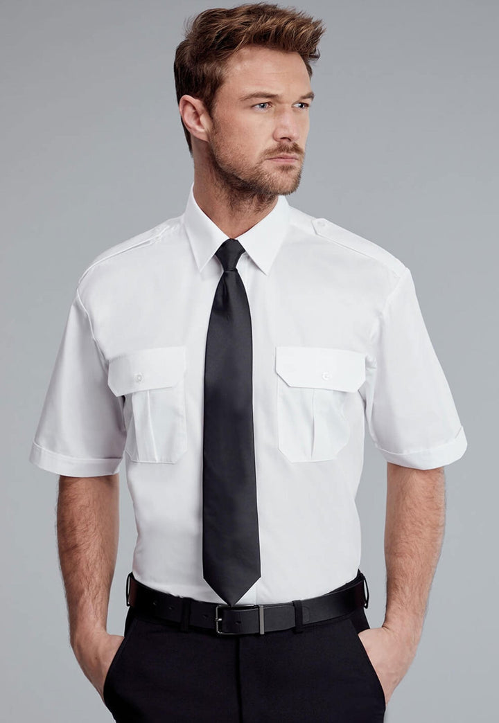Men's Premium Short Sleeve Pilot Shirt - The Work Uniform Company
