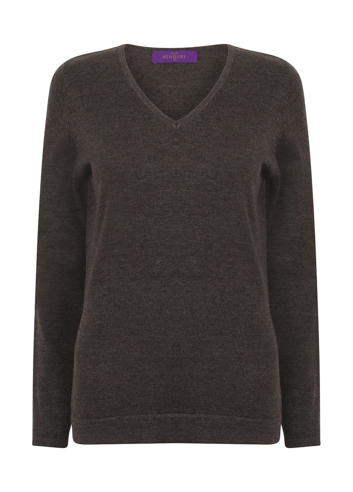 Women's 12 Gauge V Neck Jumper - The Work Uniform Company
