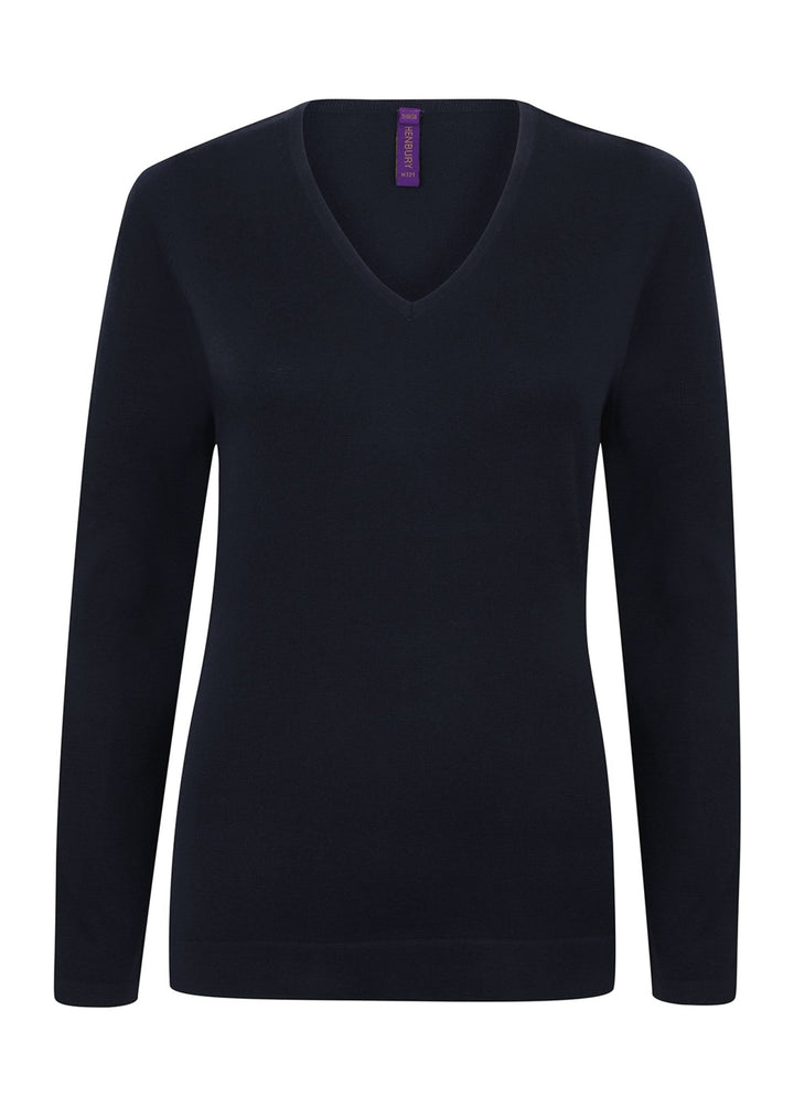 Women's 12 Gauge V Neck Jumper - The Work Uniform Company