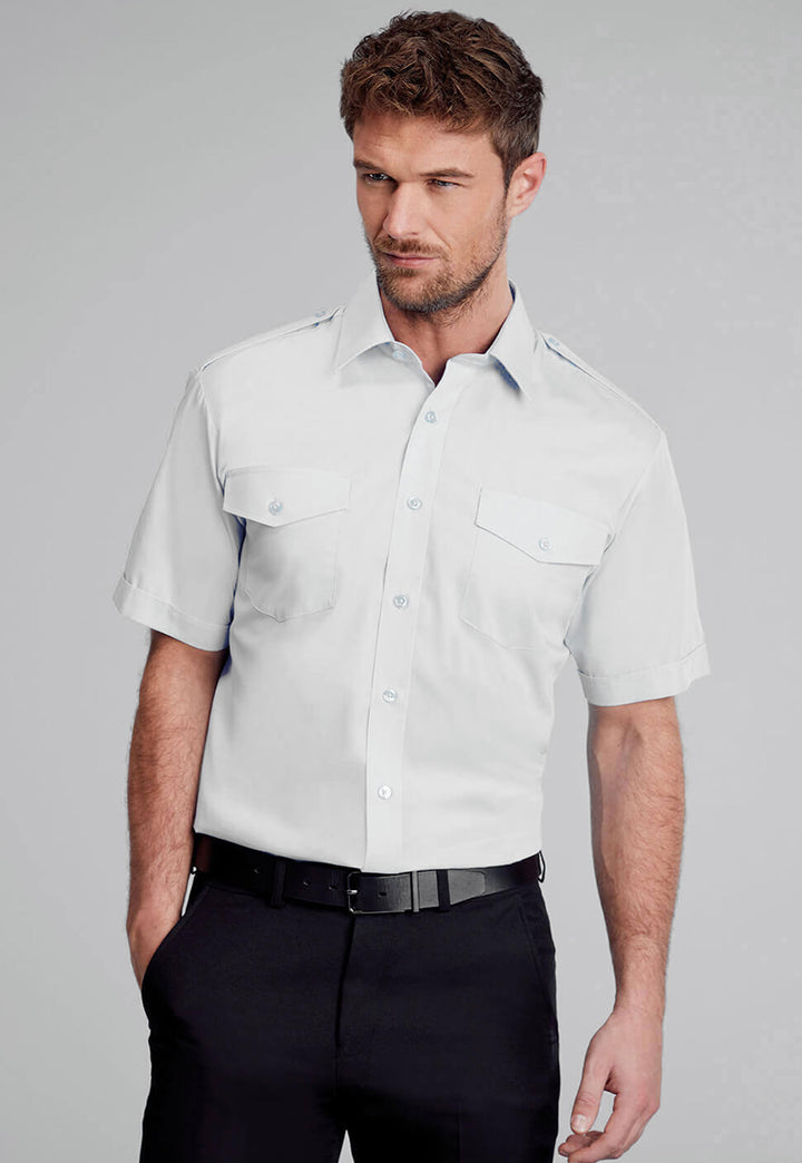 Men's Classic Short Sleeve Pilot Shirt - The Work Uniform Company