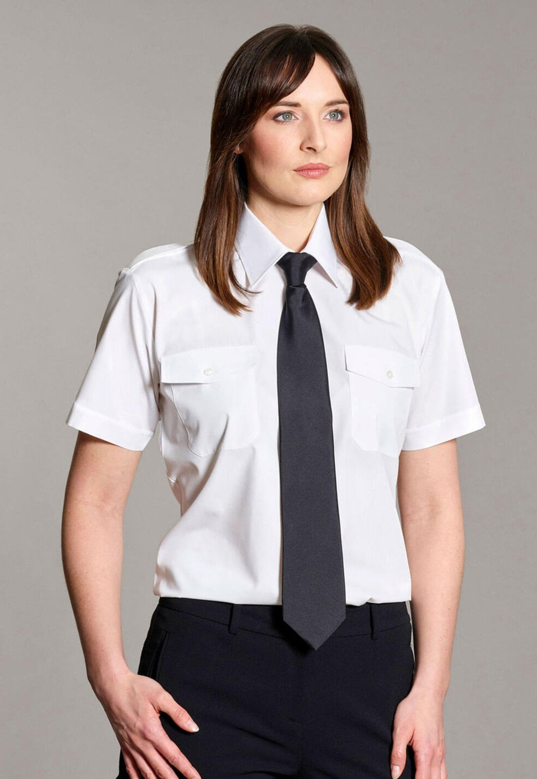 Women's Premium Short Sleeve Pilot Shirt - The Work Uniform Company
