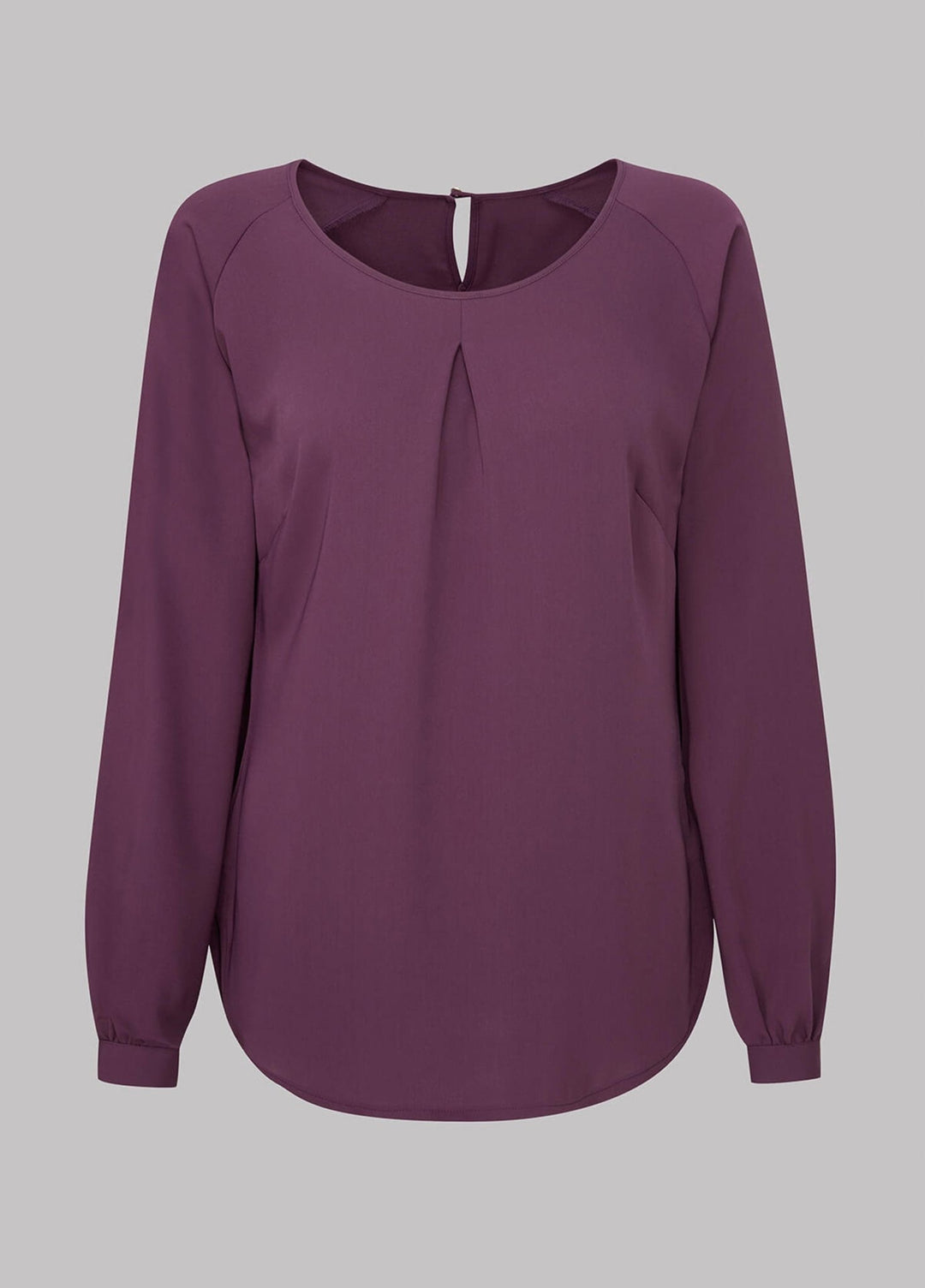 Mona Round Neck Long Sleeve Blouse - The Work Uniform Company