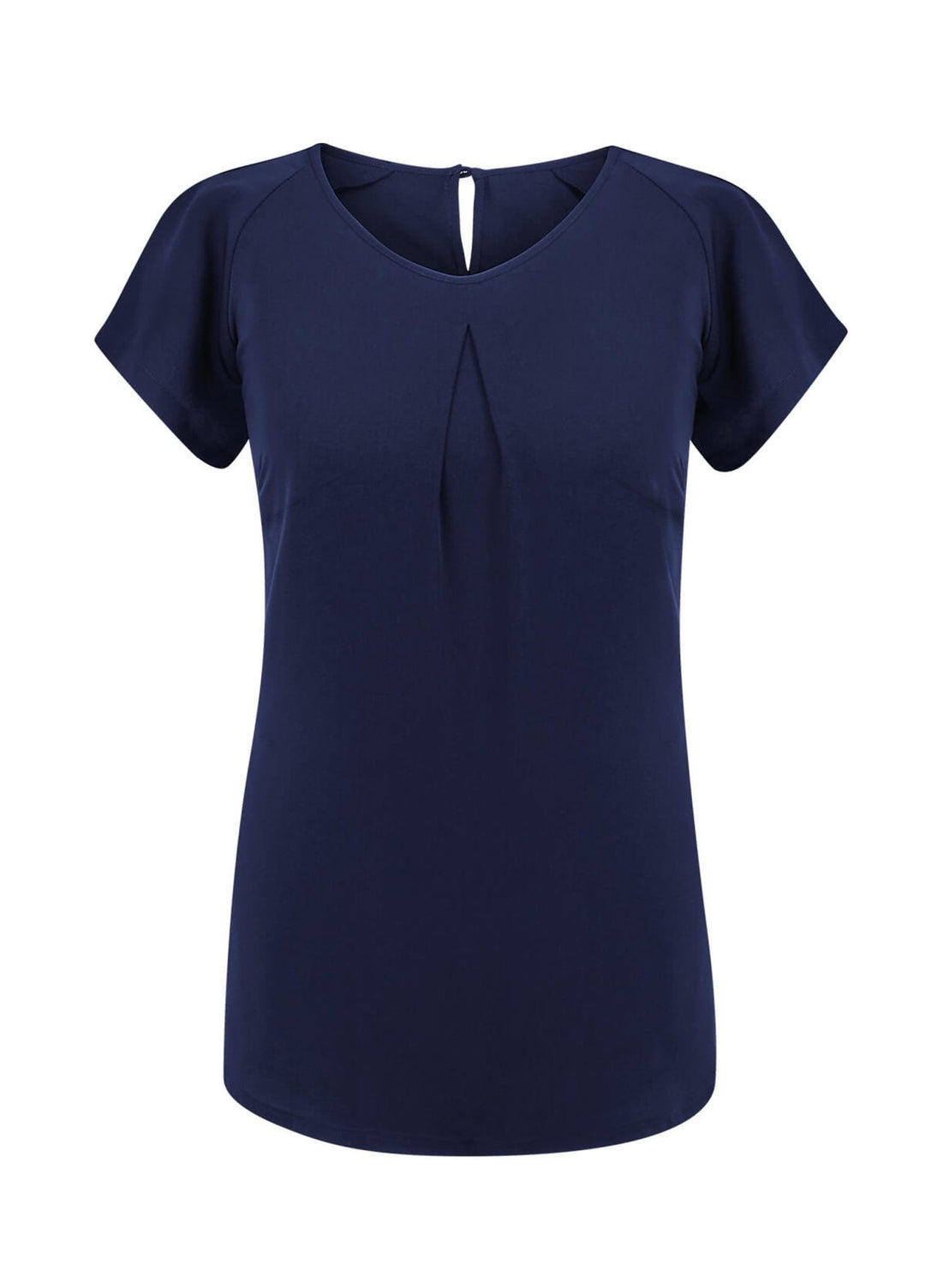 Mona Round Neck Short Sleeve Blouse - The Work Uniform Company